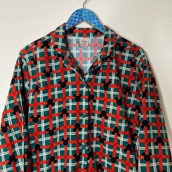 HANNA ANDERSSON Women's Disney Mickey Mouse Holiday Flannel Nightshirt Size Med - Picture 3 of 10